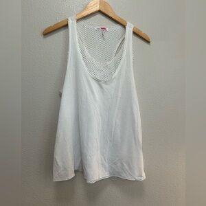 KORAL White Mesh Tank Top Size Medium